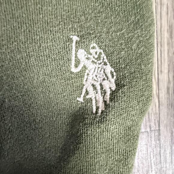 U.S. Polo Assn Olive Green Fleece Jogger Sweatpants Logo Elastic Waist - Picture 5 of 7